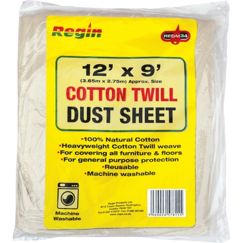12 x 9 Cotton Twill Dust Sheet 