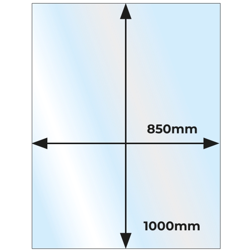 Rectangular Glass Hearth - 12mm x 850mm x 1000mm 